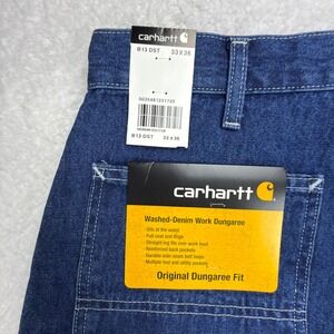 Carhartt Work Dungaree Denim Jeans Mens 33x36‎ B13 DST Darkstone NWT NOS